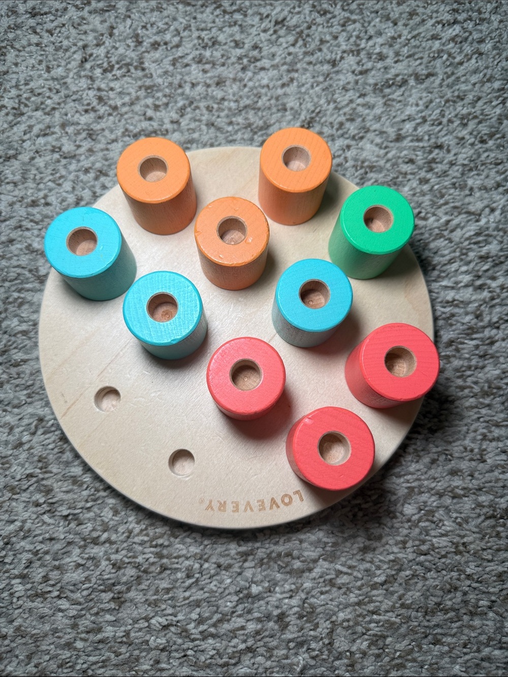 Lovevery Montessori Wooden Stacking Peg Board